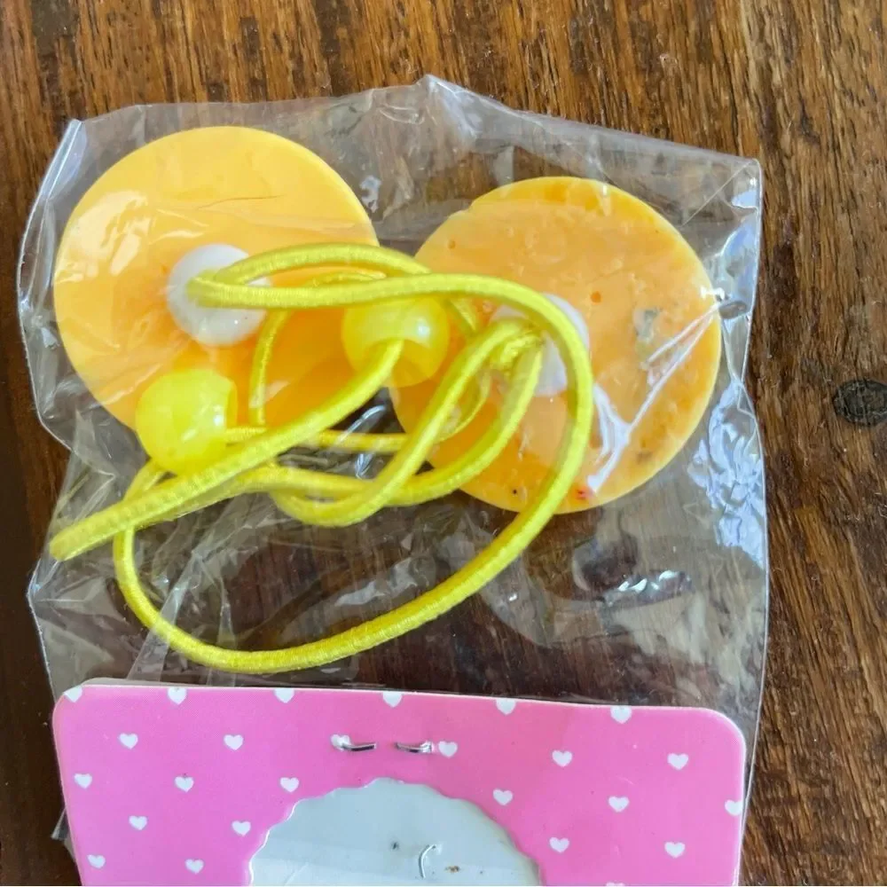 Girls Sunglasses Emoji Hair Ties with Yellow Bands New